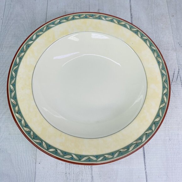 PTS international Interiors PROVENCE Fruit Leave Porcelain  Rim Soup Bowl Set 4 - Picture 2 of 16
